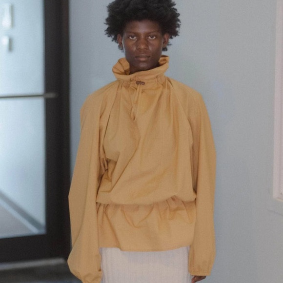 BASERANGE The Air Top Sighs Yellow Organic Cotton Poplin Spring/Summer 2025  S - Picture 1 of 16